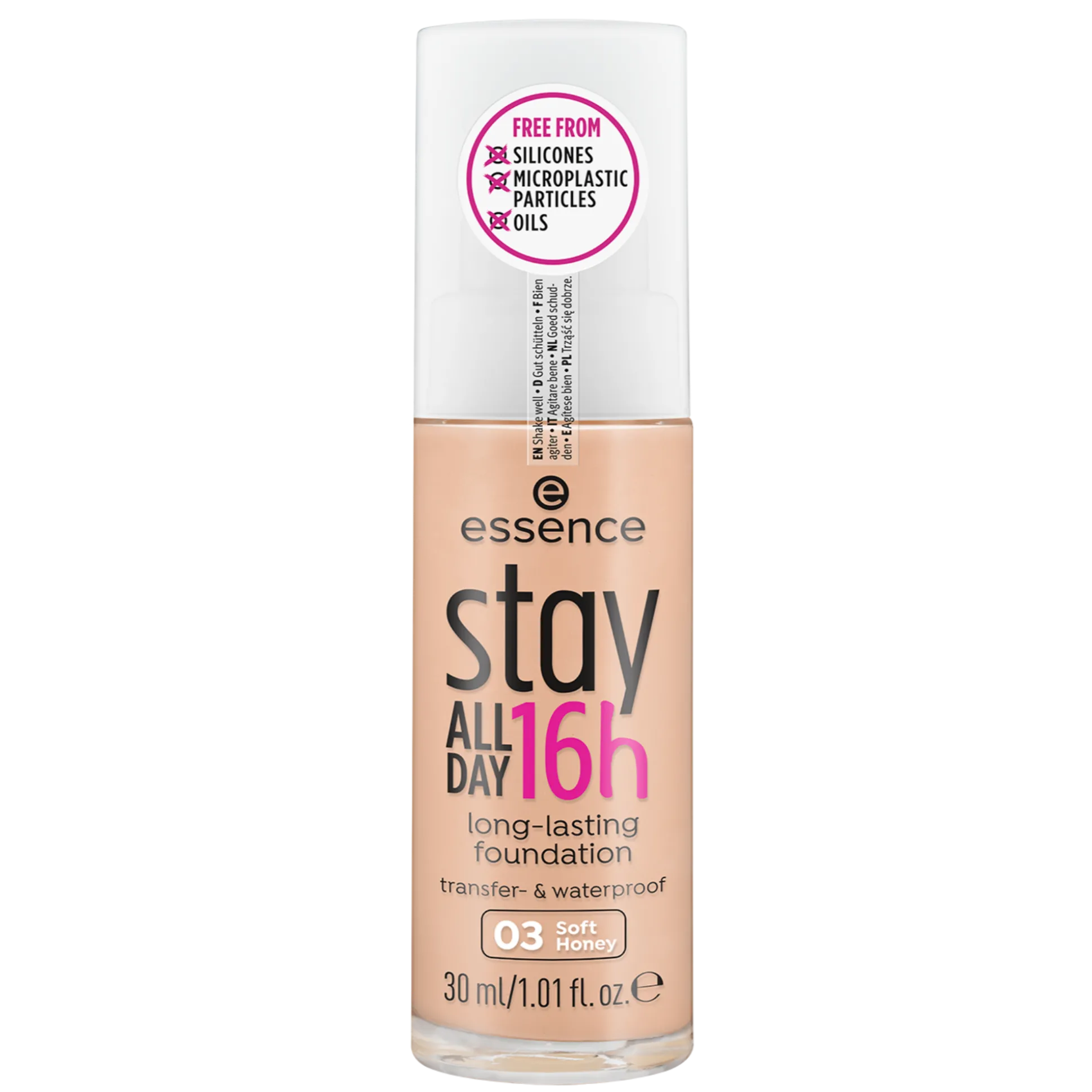 essence Foundation>stay ALL DAY 16h long-lasting Foundation 03 - Soft Honey